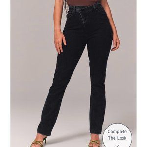 NWT Abercrombie & Fitch Ultra High Rise 90s Slim Straight Jean Black 27/4